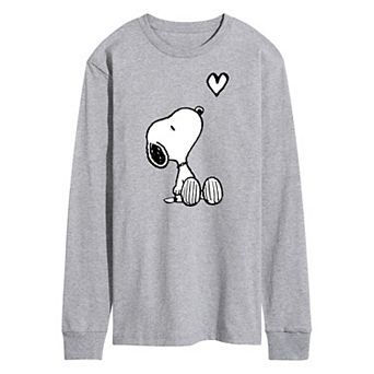 Men's Peanuts Snoopy Heart Long Sleeve Graphic Tee