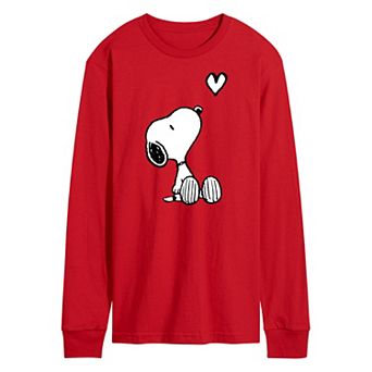 Men's Peanuts Snoopy Heart Long Sleeve Graphic Tee
