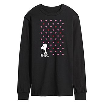 Men's Peanuts Snoopy Heart Long Sleeve Graphic Tee