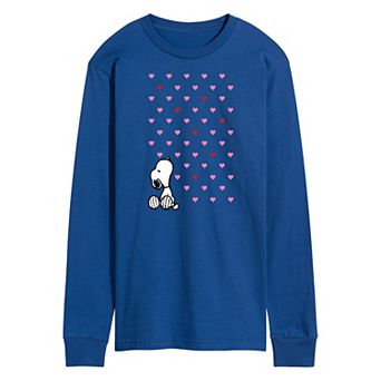 Men's Peanuts Snoopy Heart Long Sleeve Graphic Tee