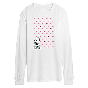 Men's Peanuts Snoopy Heart Long Sleeve Graphic Tee