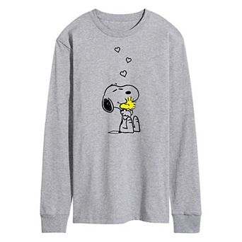 Men's Peanuts Hugs And Love Long Sleeve Graphic Tee