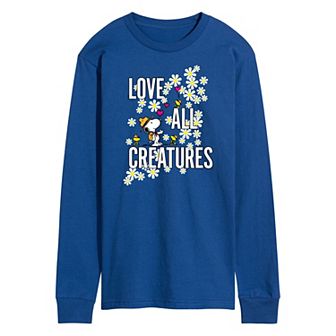 Men's Peanuts Love All Creatures Long Sleeve Graphic Tee