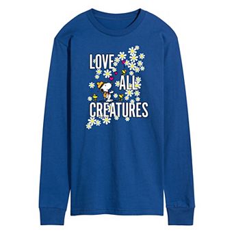 Men's Peanuts Love All Creatures Long Sleeve Graphic Tee