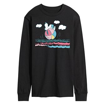 Men's Peanuts Beach Ball Long Sleeve Graphic Tee
