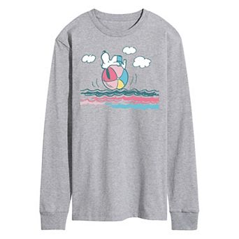 Men's Peanuts Beach Ball Long Sleeve Graphic Tee