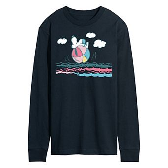 Men's Peanuts Beach Ball Long Sleeve Graphic Tee
