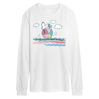Men's Peanuts Beach Ball Long Sleeve Graphic Tee