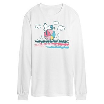 Men's Peanuts Beach Ball Long Sleeve Graphic Tee