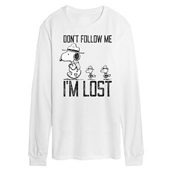 Men's Peanuts Dont Follow Me Long Sleeve Graphic Tee