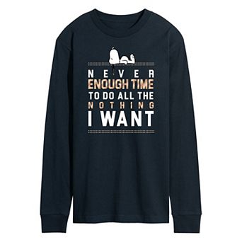 Men's Peanuts Enough Time Long Sleeve Graphic Tee