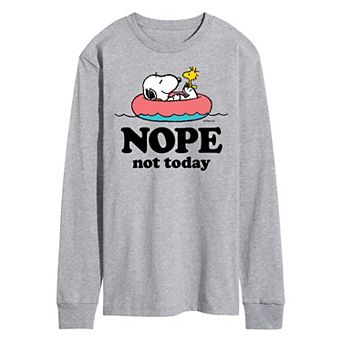 Men's Peanuts Nope Not Today Long Sleeve Graphic Tee