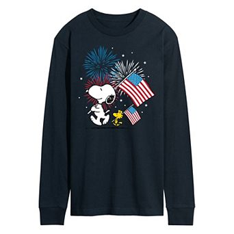 Men's Peanuts Snoopy Woodstock Long Sleeve Graphic Tee