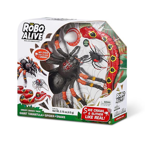 Robo Alive Series 1 Creepy Crawly Tarantula, Snake and Small Spider ...