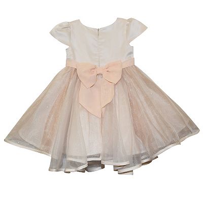 Toddler Girl Blueberi Boulevard Satin & Glitter Fit and Flare Dress
