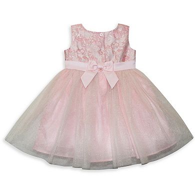 Toddler Girl Blueberi Boulevard Mesh Overlay Fit and Flare Sleeveless Dress