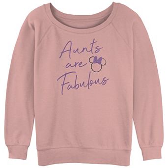 Disney's Minnie Mouse Juniors' Polka Dot Bow Aunts Are Fabulous Slouchy Terry Pullover