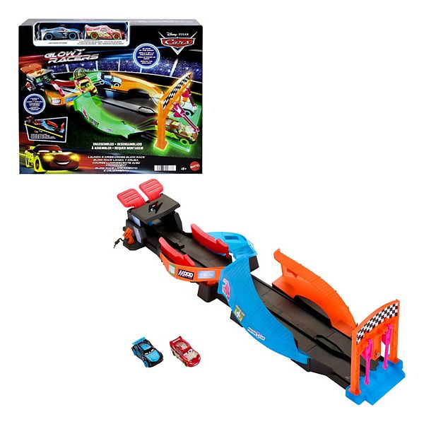 Mattel Disney / Pixar's Cars Glow Racers Launch & Criss-Cross Playset ...