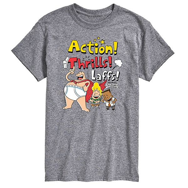 Big & Tall Captain Underpants Action Thrills Graphic Tee