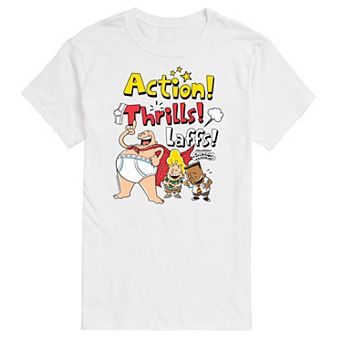Big & Tall Captain Underpants Action Thrills Graphic Tee