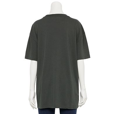 Juniors' Oversized Stitch Graphic Tee