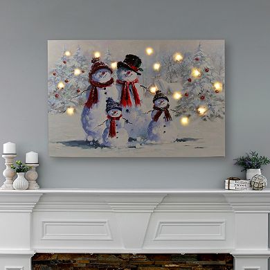 LED Light Up Snowman Canvas