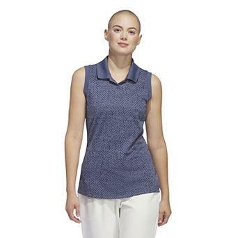 Women's adidas Ultimate365 Jacquard Sleeveless Polo Golf Shirt