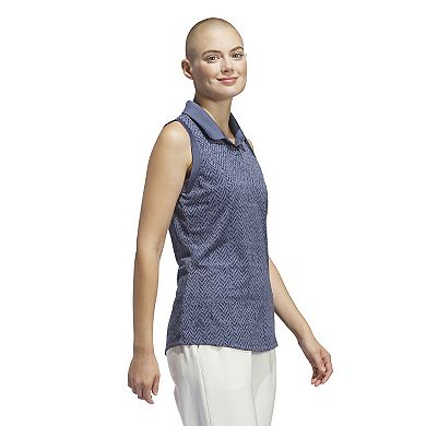 Women's adidas Ultimate365 Jacquard Sleeveless Polo Golf Shirt