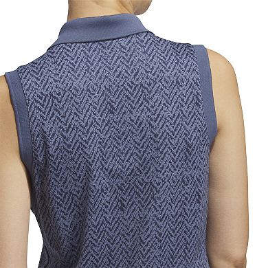 Women's adidas Ultimate365 Jacquard Sleeveless Polo Golf Shirt