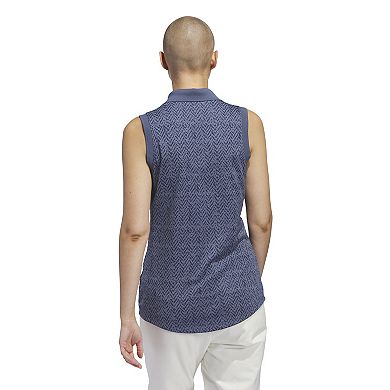 Women's adidas Ultimate365 Jacquard Sleeveless Polo Golf Shirt