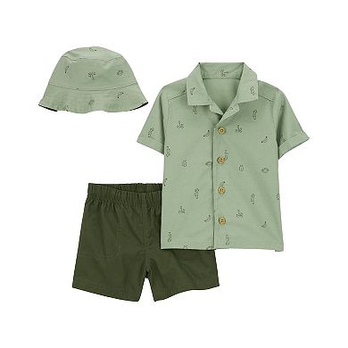 Carter's Baby Boy 3-Piece Nautical Short-Sleeve Tops & Short Set - Blue