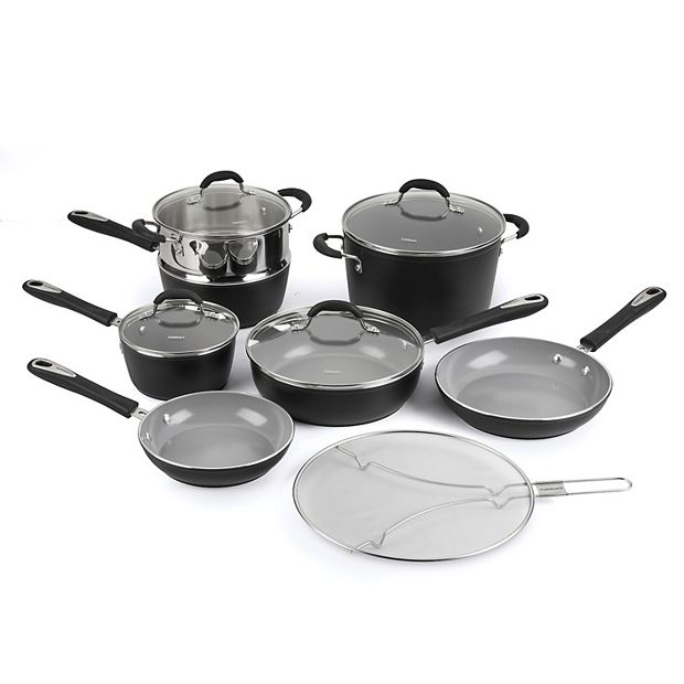 Cuisinart Ceramica XT Matte Collection Ceramic Nonstick 12-pc. Cookware Set, Black