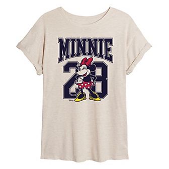 Disney's Juniors' Minnie Collegiate Oversized Tee