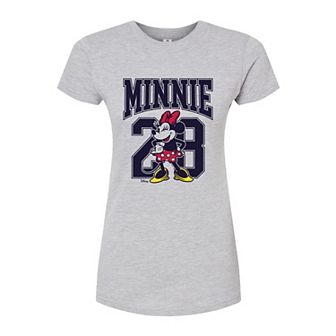 Disney's Minnie Mouse Juniors' Collegiate Fitted Tee