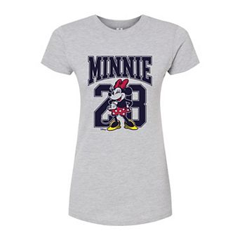 Disney's Minnie Mouse Juniors' Collegiate Fitted Tee