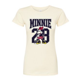 Disney's Minnie Mouse Juniors' Collegiate Fitted Tee