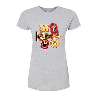 Disney's Minnie Mouse Juniors' College Icons Fitted Tee