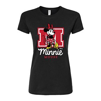 Disney's Minnie Mouse Juniors' Collegiate Fitted Tee