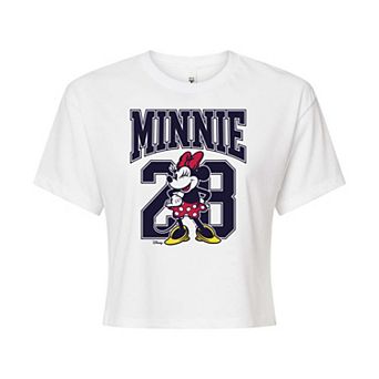 Disney's Minnie Mouse Juniors' Collegiate Cropped Tee