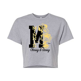 Disney's Minnie Mouse Juniors' Classy Sassy Cropped Tee