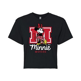 Disney's Minnie Mouse Juniors' Collegiate Cropped Tee