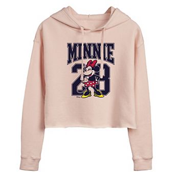 Disney's Minnie Mouse Juniors' Collegiate Cropped Hoodie