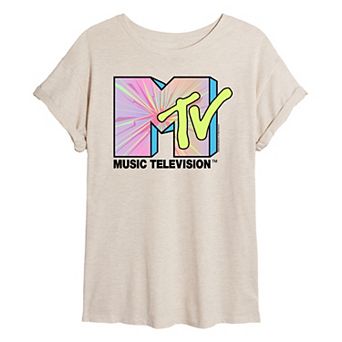 Juniors' MTV Club Art Oversized Tee