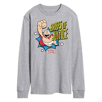 Men's Captain Underpants Justice Long Sleeve Graphic Tee