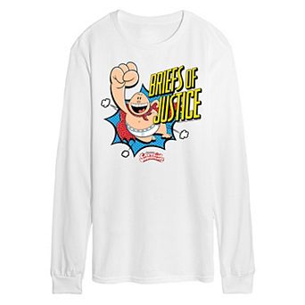 Men's Captain Underpants Justice Long Sleeve Graphic Tee