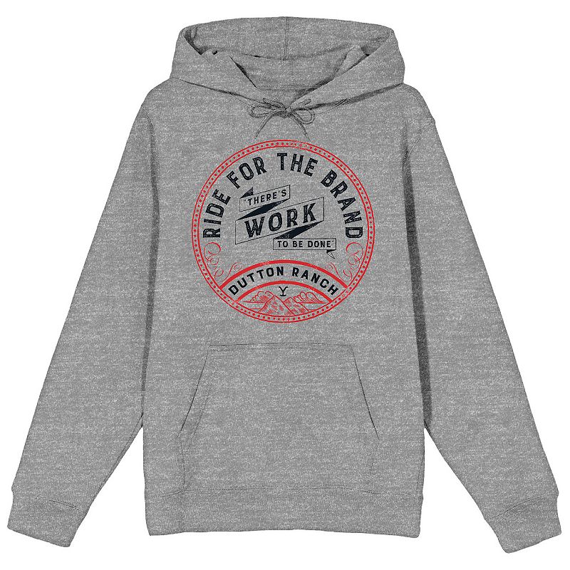 UPC 197394253485 product image for Men's Yellowstone Dutton Ranch Graphic Hoodie, Size: Small, Gray | upcitemdb.com