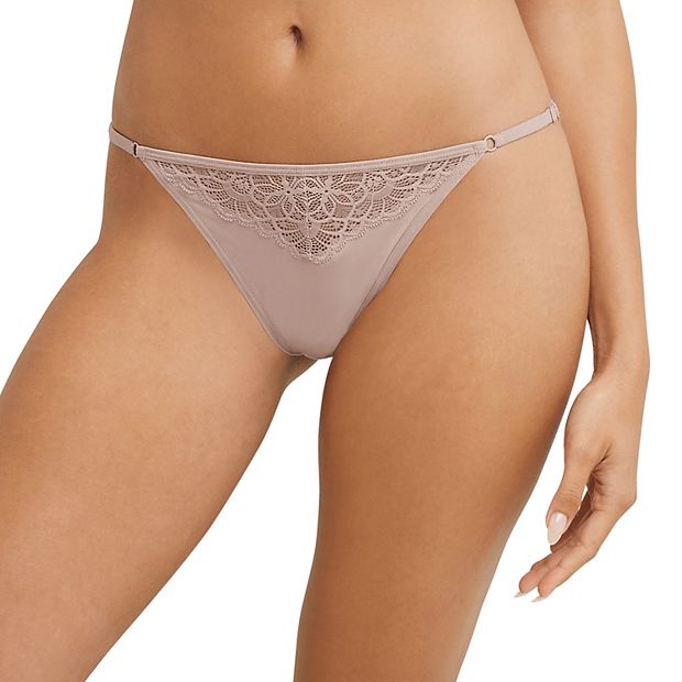 Maidenform Women's One Fab Fit String Bikini Panty - Lace & Mesh Detail, Microfiber
