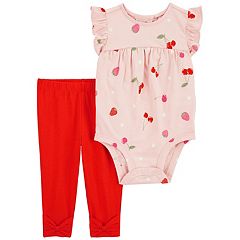 Carter's Two Piece Snowflake Bodysuit and Tutu Pant Set Red 6M