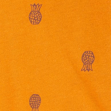 Baby Boy Carter's Allover Pineapple Print Polo Bodysuit & Shorts Set