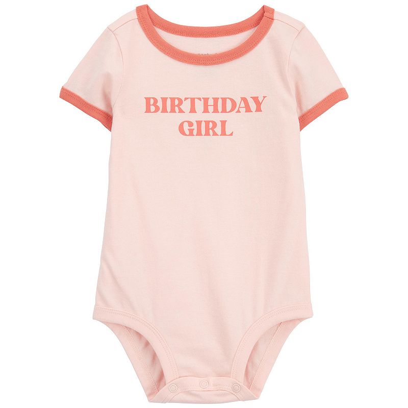 Baby Girl Carter's Birthday Girl Cotton Bodysuit, Girl's, Size: 9 Months, Pink